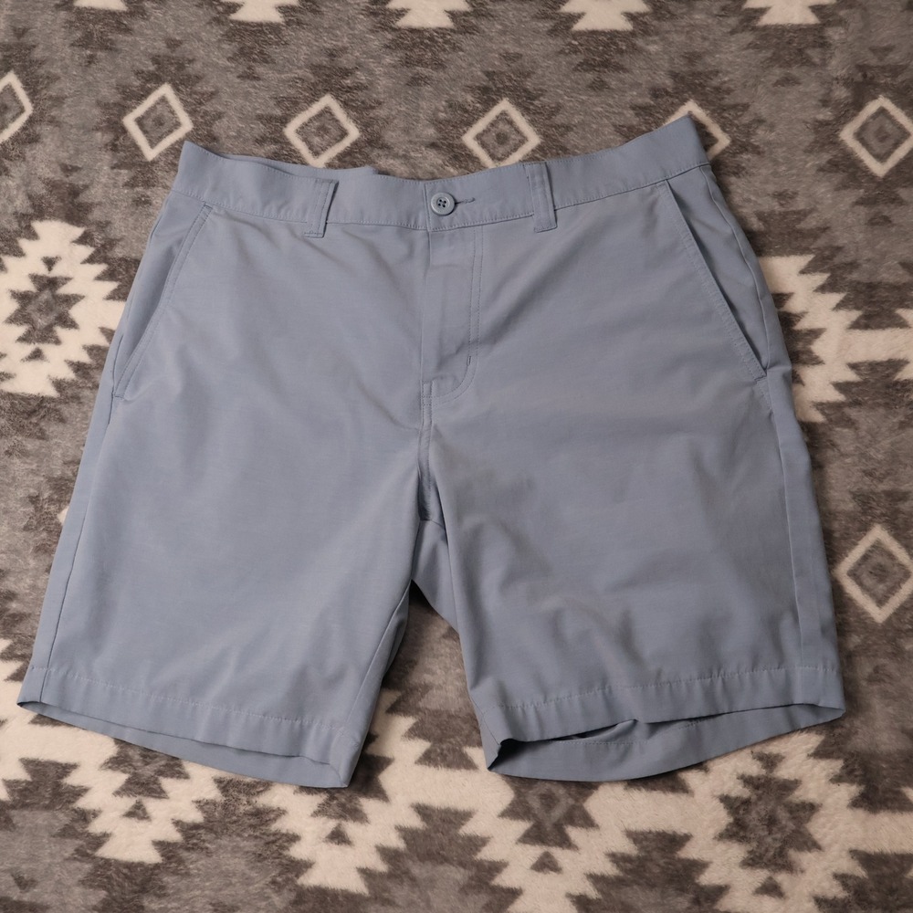 TravisMathew Beck Golf Shorts Light Blue Mens 33 Stretch Performance